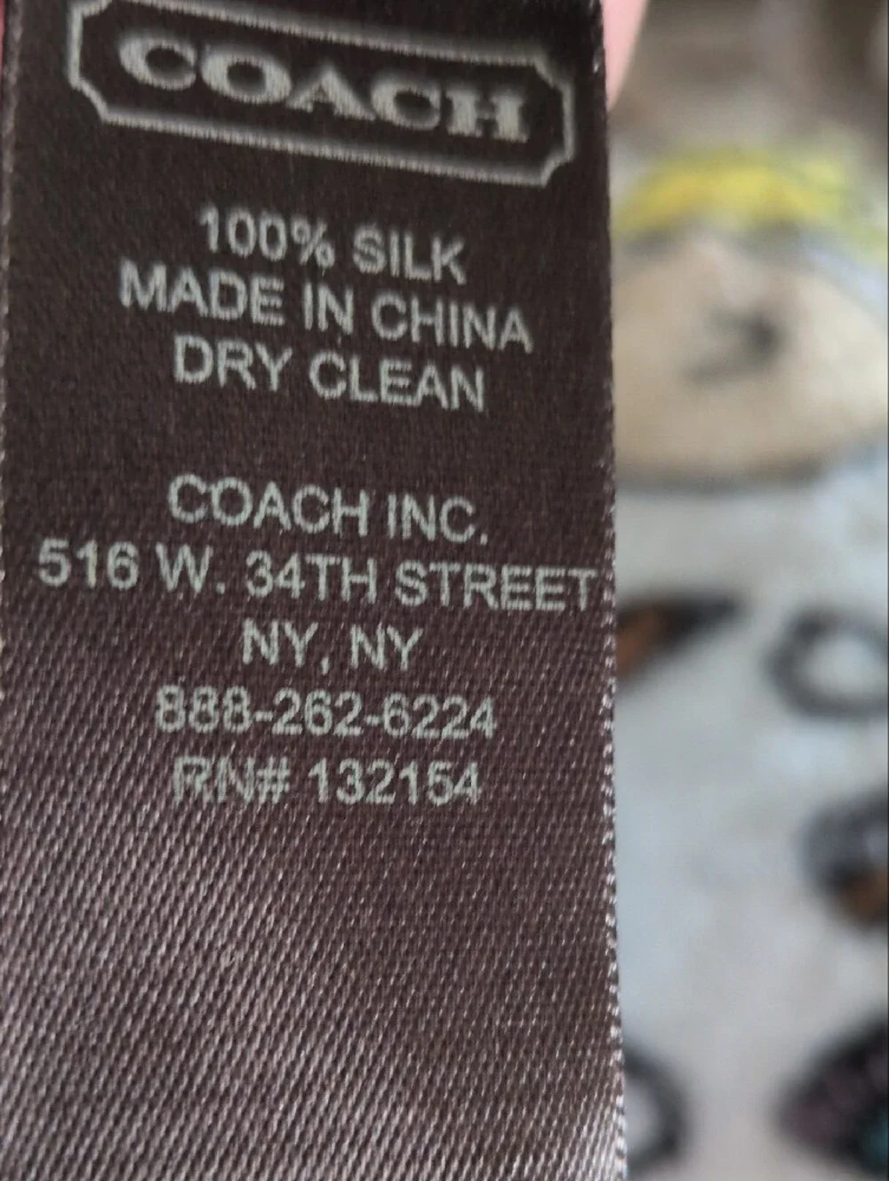 Coach Vintage Ginger Beet/Pink Olblong Silk Scarf